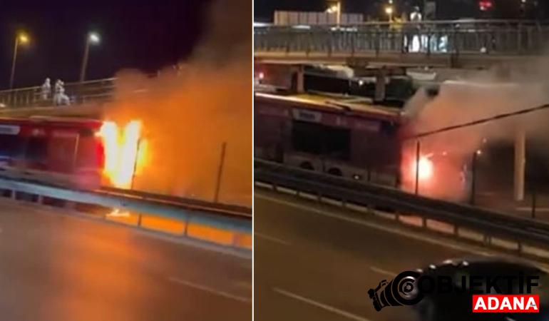 İstanbul Kağıthane’de metrobüs alevlere teslim oldu, yolcular tahliye edildi